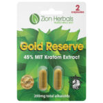 Kratom Extract Capsules Zion Herbals Gold Reserve with 45% MIT