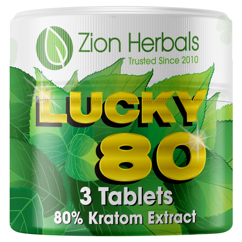 Kratom Tablets - 3 ct - 80% MIT Extract - Lucky80 - Zion Herbals