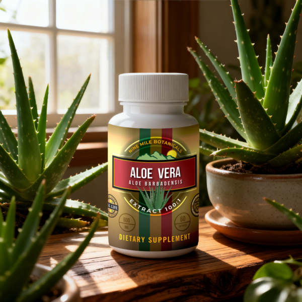 Aloe Vera Extract Capsules Premium Botanicals Dietary Supplements - Nine Mile