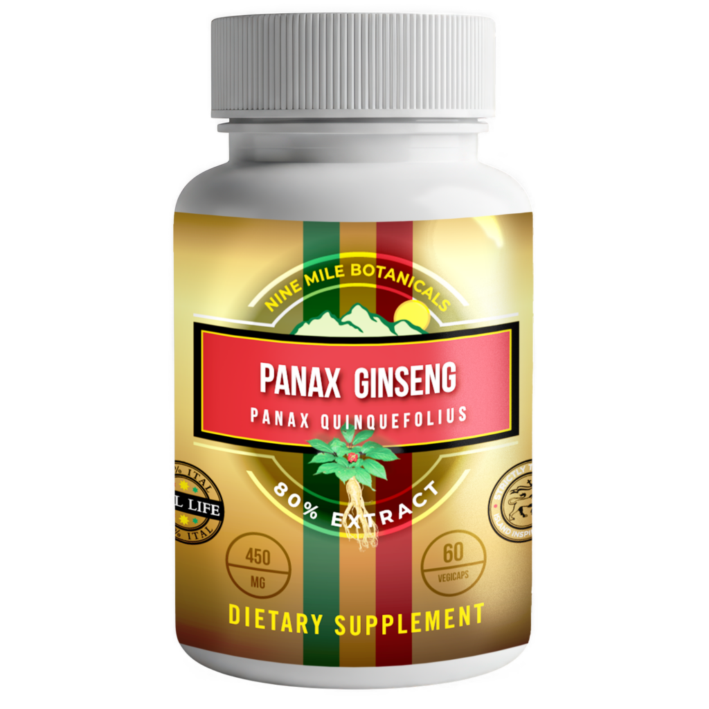 Panax Gingseng Extract Capsules Nine Miles Botanicals Lab Tested Supplements