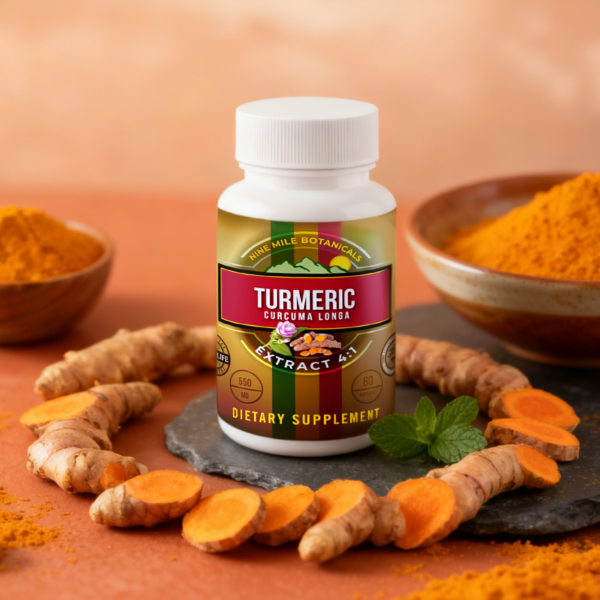 Turmeric Capsules Premium Botanical Dietary Supplements - Nine Mile