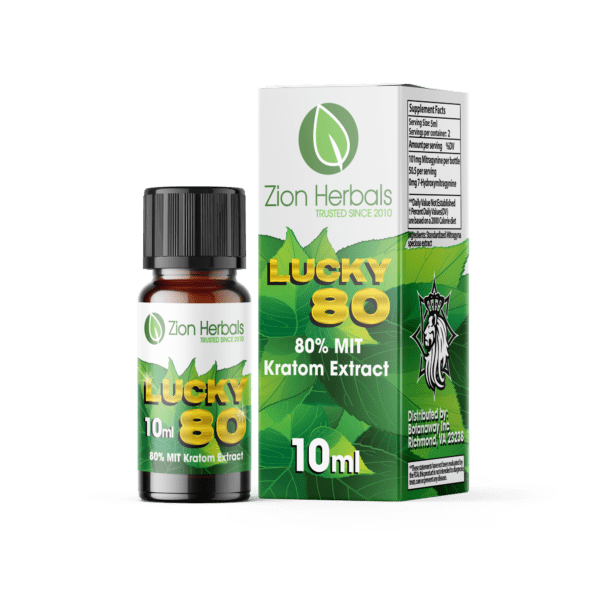 Zion Herbals Lucky 80 10ml 80% Liquid Kratom Extract