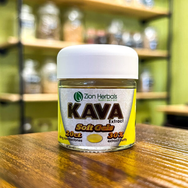 Zion Herbals Kava Soft Gel 20ct with 30% Kavalactones Extract