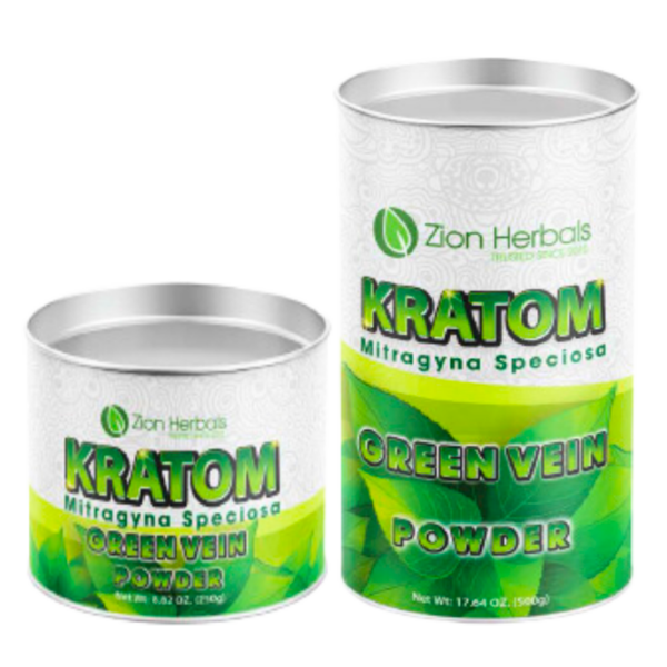 Zion Herbals Green Vein Kratom Powder Canister