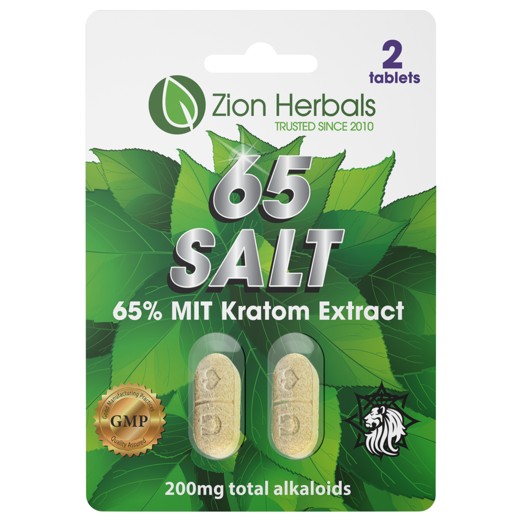 Kratom Extract Tablets - Zion Herbals 65 Salt with 65% MIT