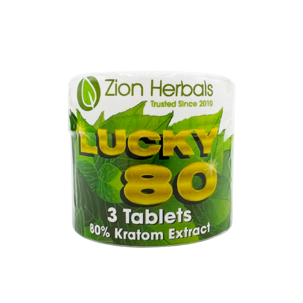 Zion Herbals Lucky 80 with 80% MIT Kratom Extract Tablets