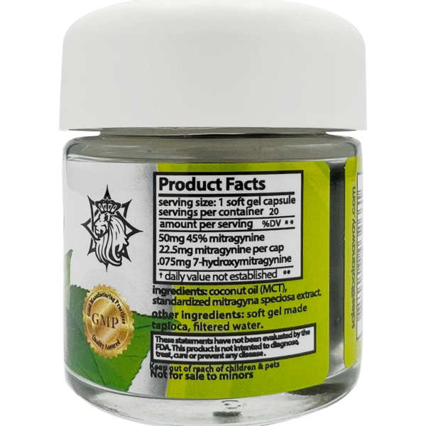 Zion Herbals Gold Reserve 20ct with 45% MIT Kratom Soft Gel