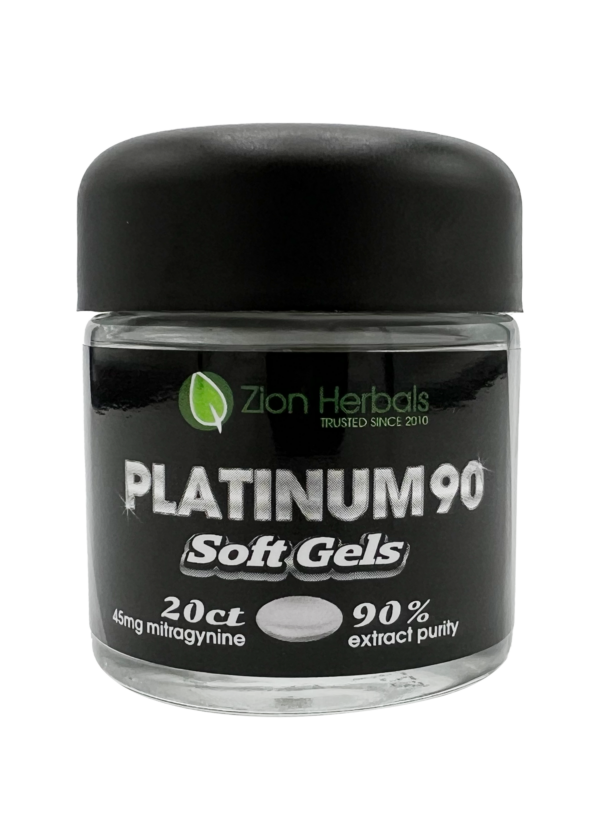Zion Herbals Platinum 90 20ct with 90% MIT Kratom Soft Gel