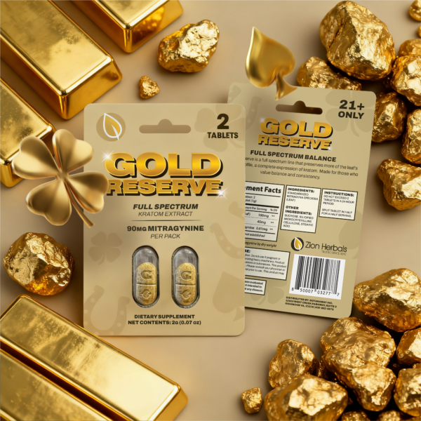Kratom Extract Tablets Gold Reserve with 45% MIT - Zion Herbals