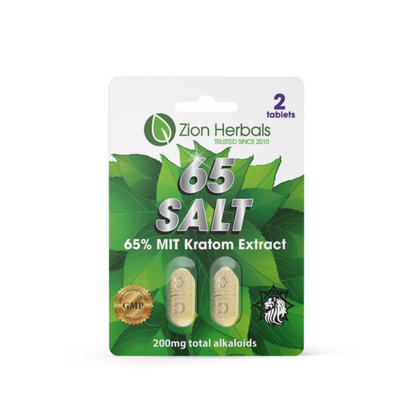 Zion Herbals 65 Salt with 65% MIT Kratom Extract Tablets