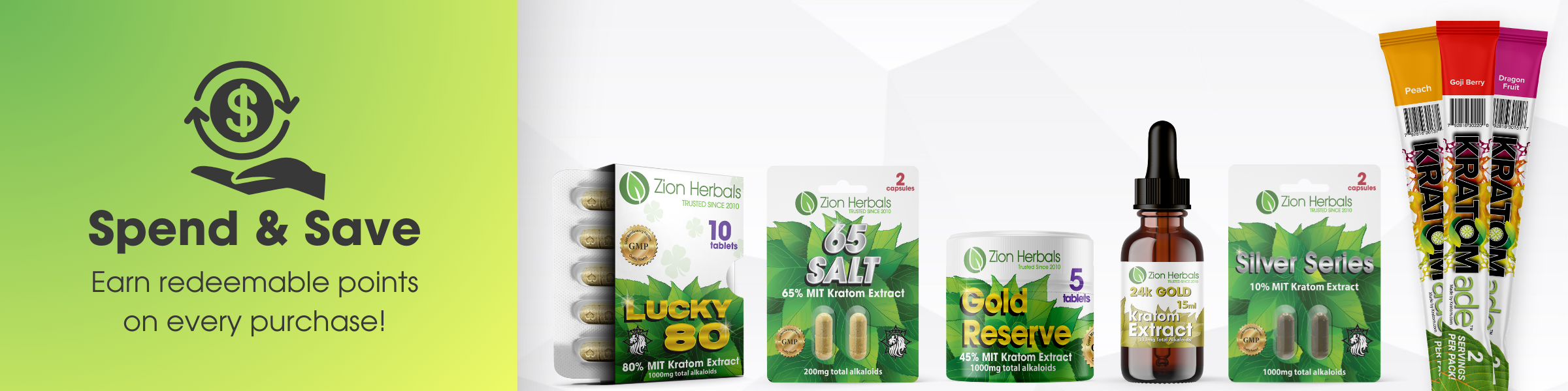 Spend and Save with ZionHerbals.com with our loyalty rewards points!