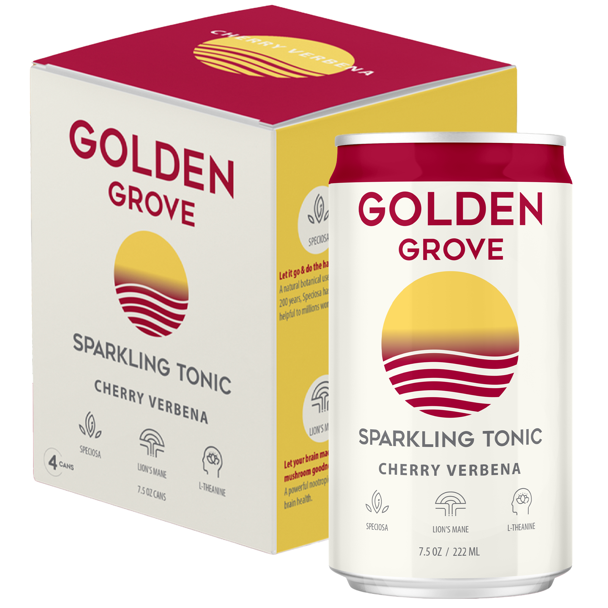 Golden Grove Kratom Lion's Mane Sparkling Tonic
