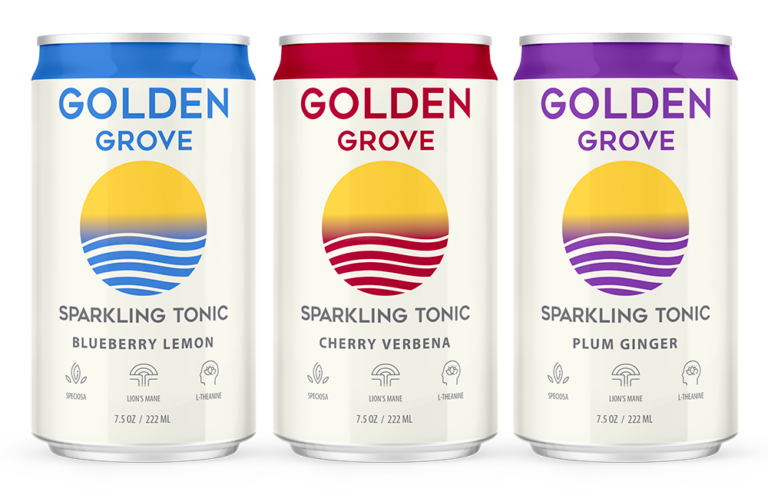 Golden Grove Kratom Lion's Mane Sparkling Tonic 4 Pack