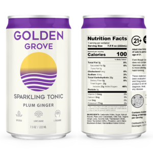 Golden Grove Kratom Lion’s Mane Sparkling Tonic 4 Pack