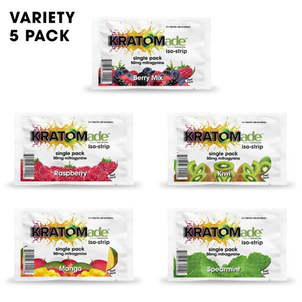 KRATOMade™ Variety 5 Pack iso-strip with 50mg Mitragynine Kratom Extract