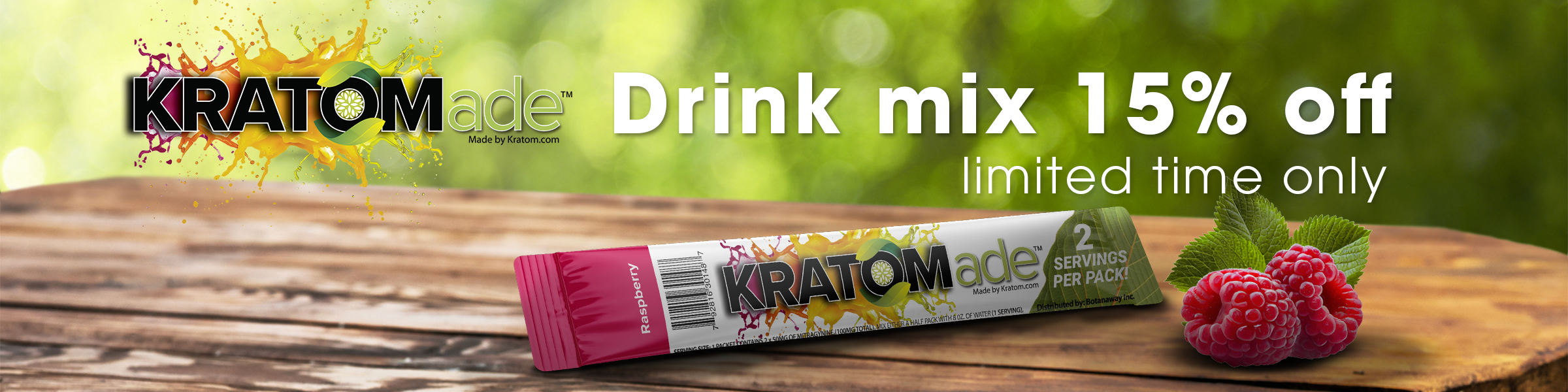 KRATOMade Drink Mix 15% off with flavorful15 coupon code limited offer