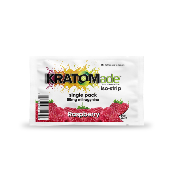 KRATOMade™ Raspberry iso-strip with 50mg Mitragynine Kratom Extract