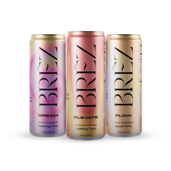 BREZ Lemon Elderflower Lion's Mane 12oz Non-Alcoholic Mushroom Drink