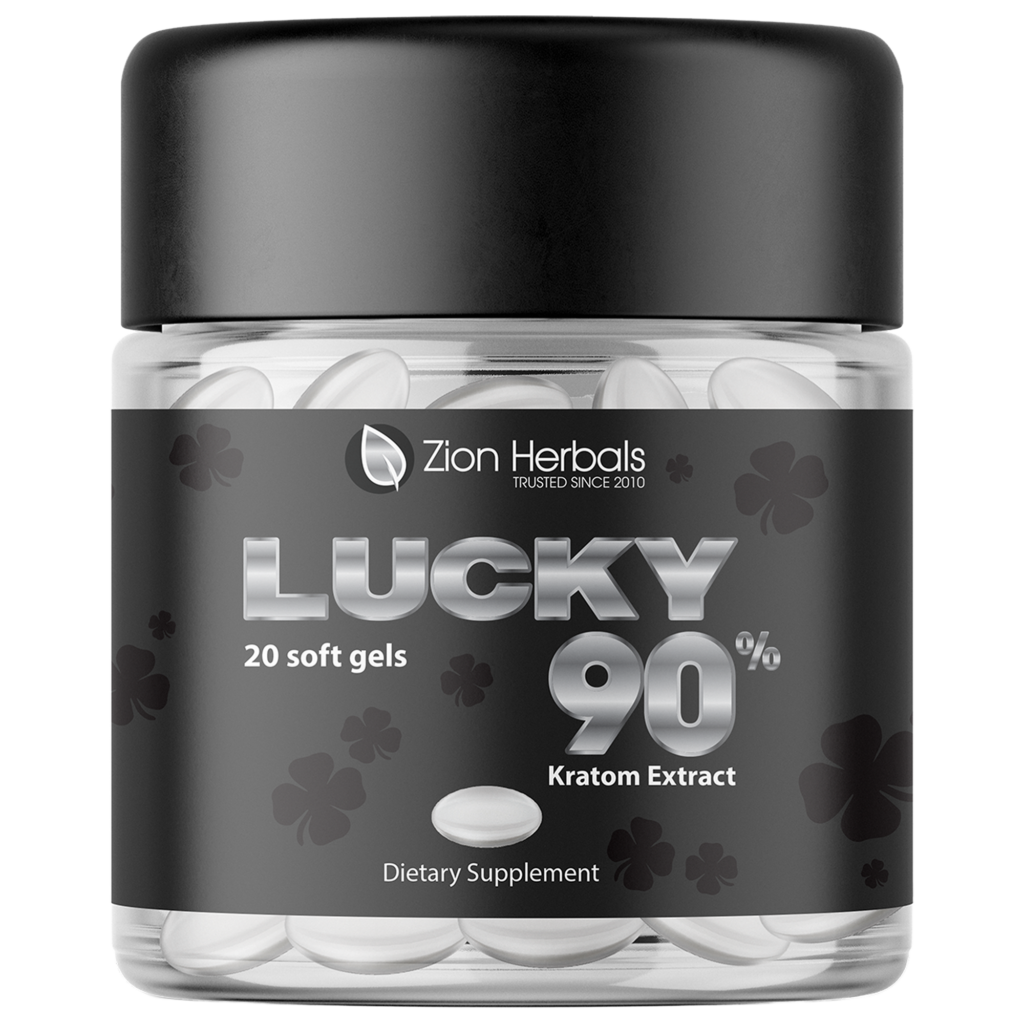 Kratom Extract Soft Gels 90% MIT - 20 ct - Lucky90 - Zion Herbals