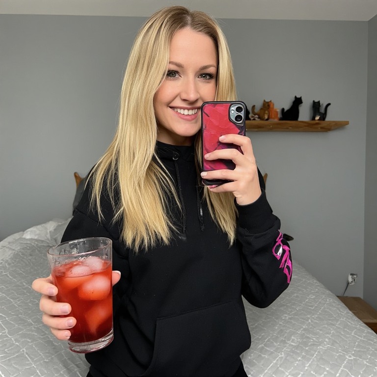 Girl Enjoying Cherry Pom Kratomade