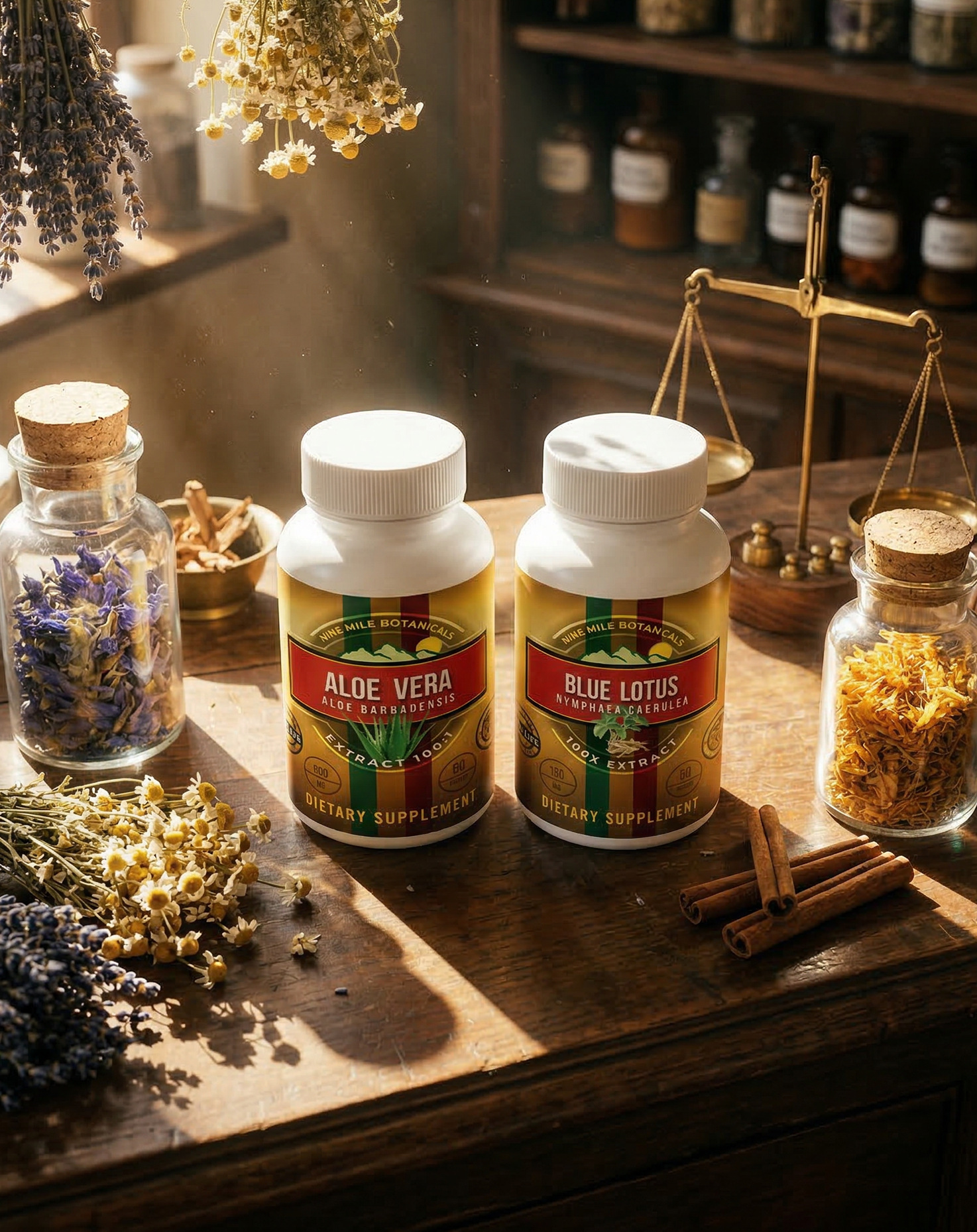 Aloe Vera Blue Lotus Extract Capsules - Nine Mile Botanicals