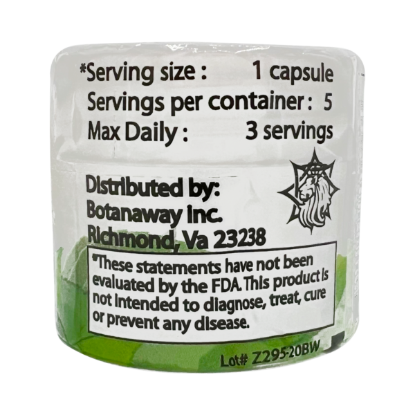 Kratom Maeng Da Capsules Back Photo