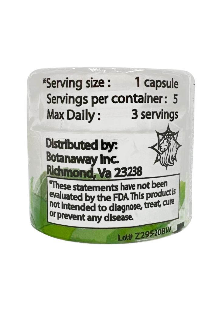 Kratom Maeng Da Capsules Back Photo