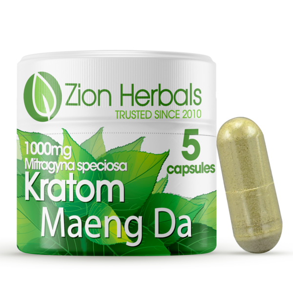Kratom Powder Capsule Maeng Da 1000 mg MIT 5ct