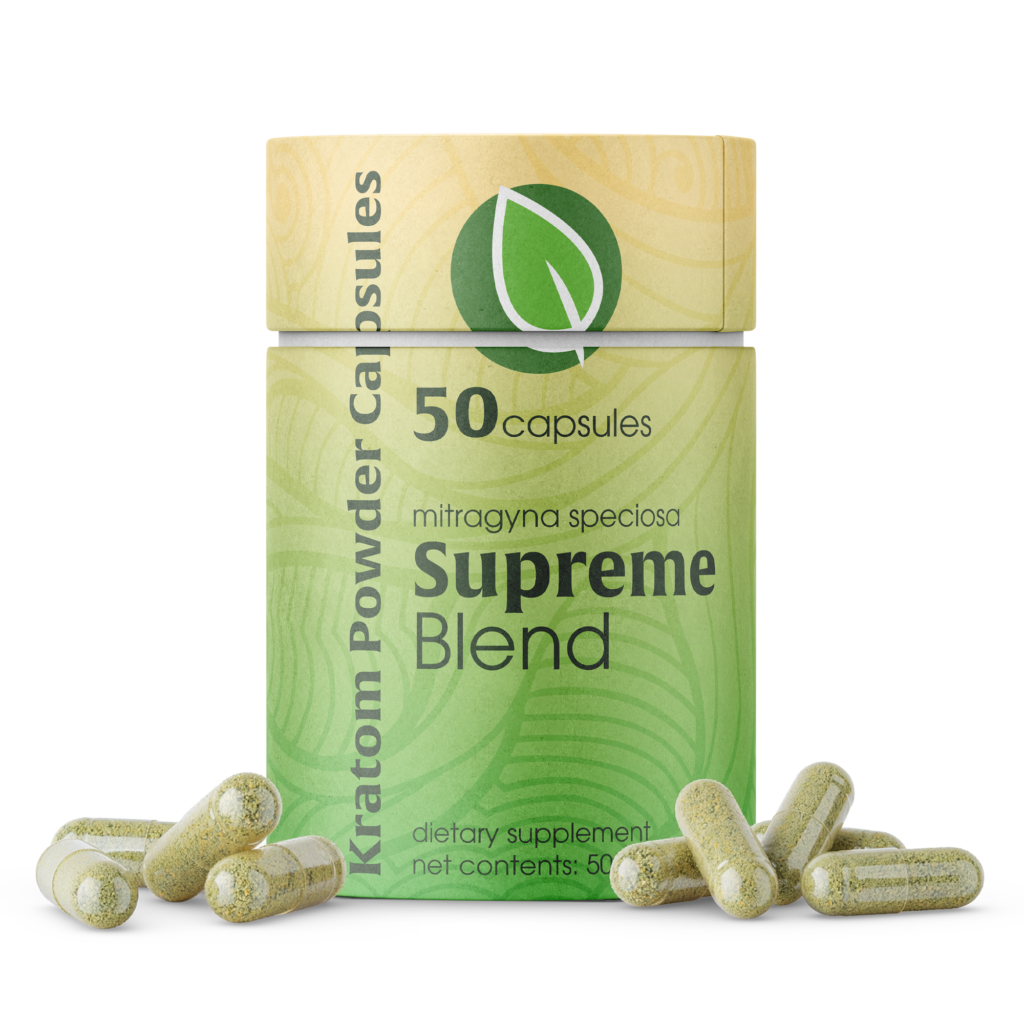 Kratom Powder Capsules Supreme Blend 50 ct