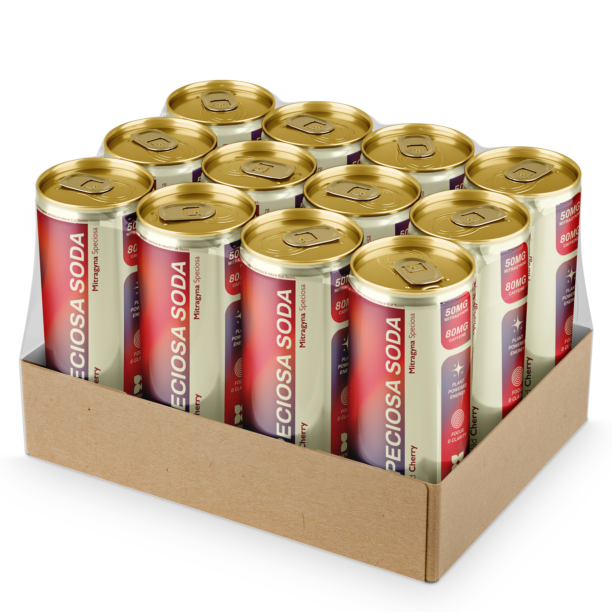 Kratom Drink and Caffeine Speciosa Soda Wild Cherry - Zion Herbals