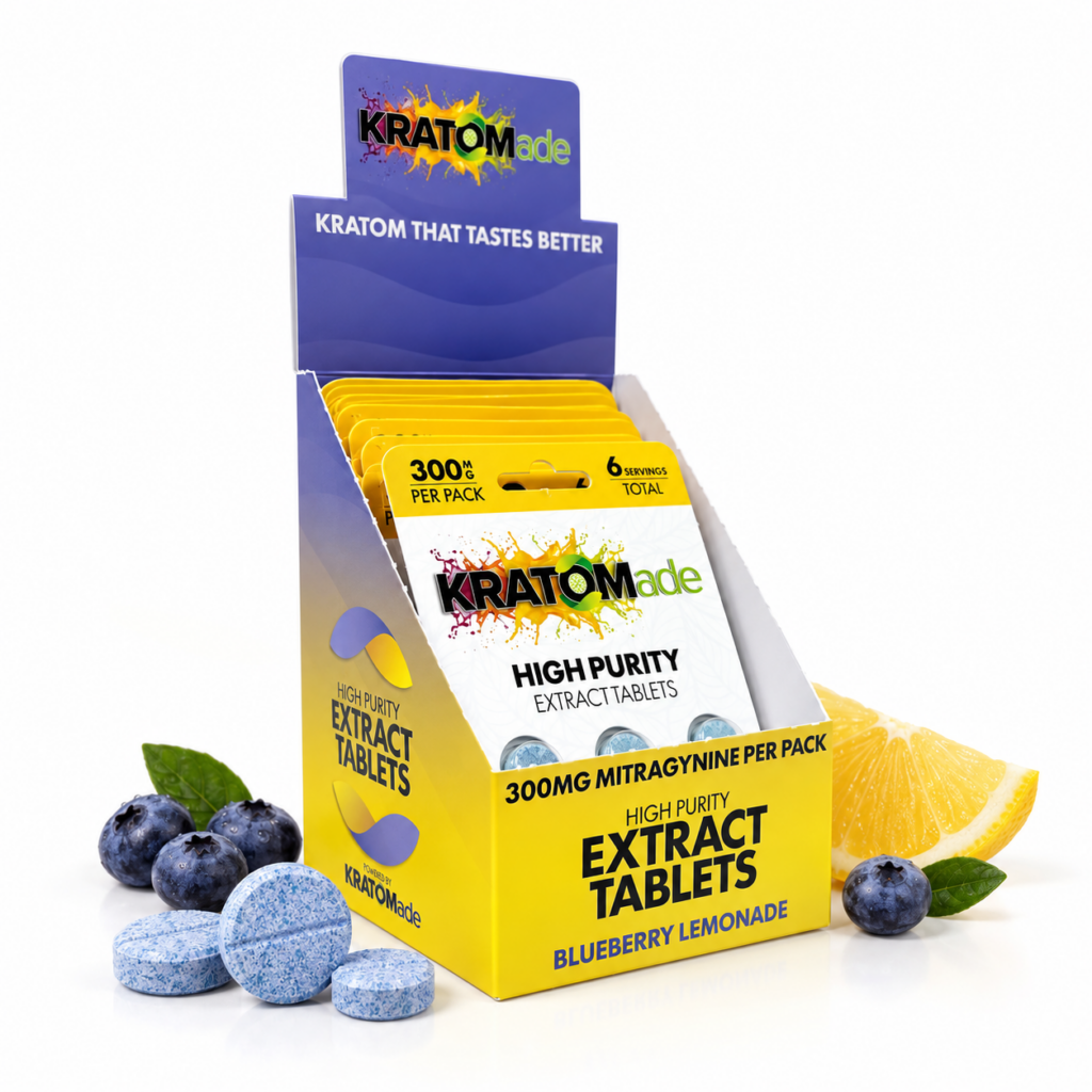 Kratom Tablets 10-Pack, KRATOMade Blueberry Lemonade