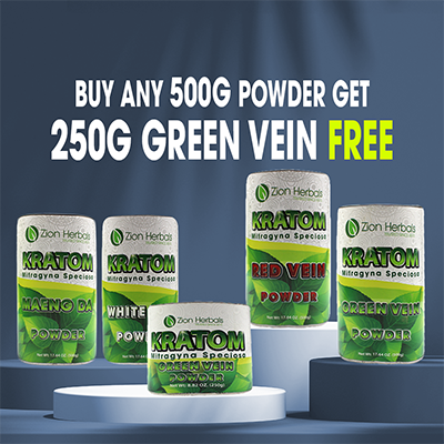 Black Friday | Kratom Red Vein, Green Vein, White Vein Powders -Buy 1, Get 1 250g Green Vein Powder